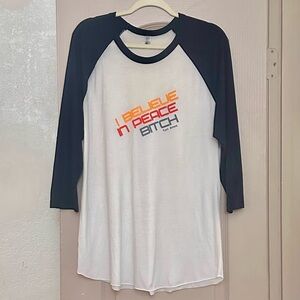 NEW Authentic Tori Amos Concert Raglan T-Shirt “I Believe In Peace B*tch” Size L